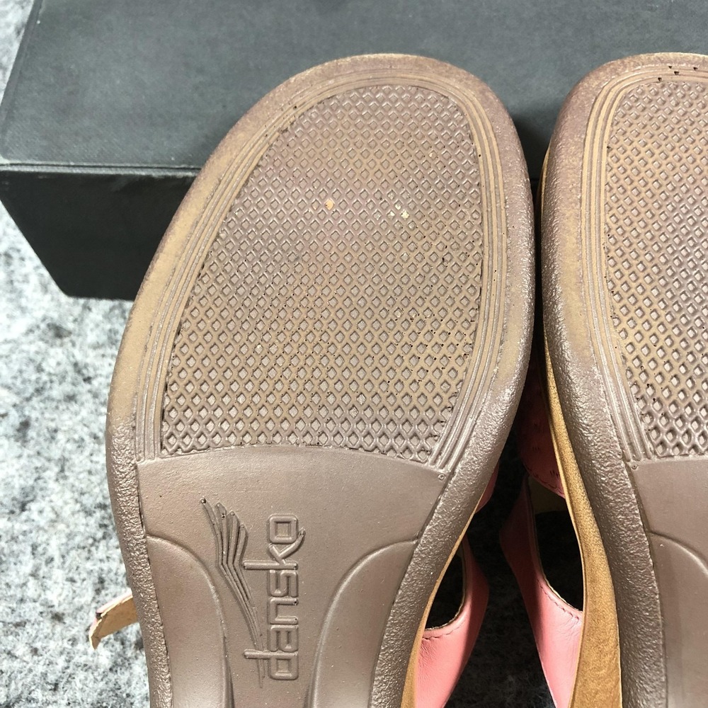 Dansko Sandals Womens 6.5 Pink Leather Slide Wedge Buckle Comfort Casual Shoes - Picture 15 of 16